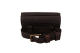 Brown Leather Trifold Purse Belt Strap Multi Kit Wallet