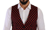 Black Polka Dot Single Breasted Waistcoat Vest