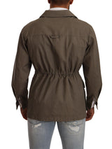 Gray Wool Full Zipper Windbreaker Men Coat Jacket