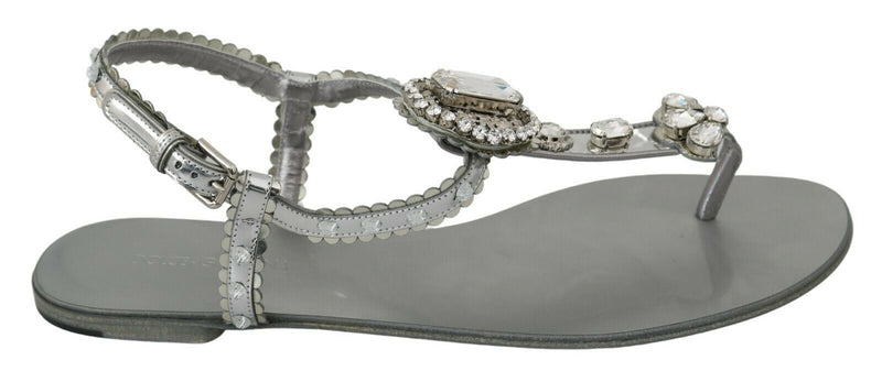 Silver Crystal Sandals Flip Flops Shoes
