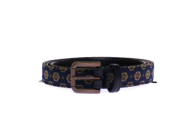 Blue Leather Logo Cintura Mens Belt