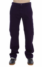 Purple Cotton Stretch Purple Fit  Pants