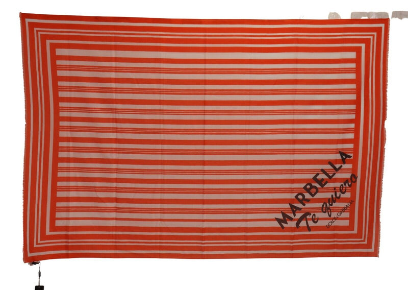 Orange Striped Cotton Marbella Wrap Scarf