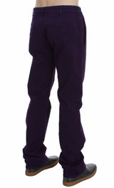Purple Cotton Stretch Purple Fit  Pants