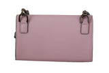 Pink Leather Mini Sling Bifold Shoulder Purse Wallet