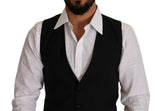 Black Single Breasted Waistcoat Formal Vest