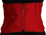 Red Corset Belt Stretch Waist Strap Silk Top