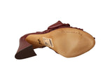 Bordeaux Leather Ankle Strap Heel Sandals Shoes