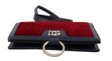 Red Blue Leather Velvet Mini Sling Purse Wallet