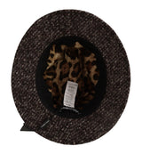 Gray Melange Blended Textured Tweed Hat