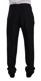 Black Striped Single Breasted 2 Piece Suit