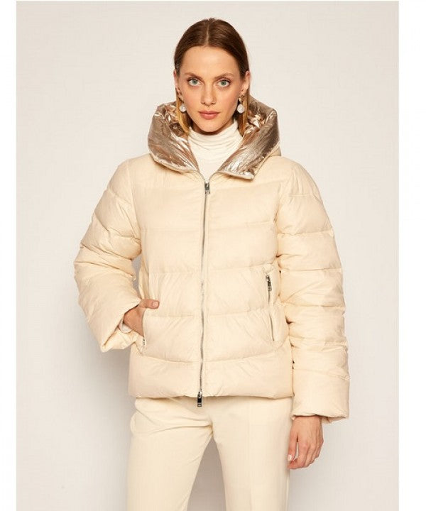 Beige Nylon Jackets & Coat