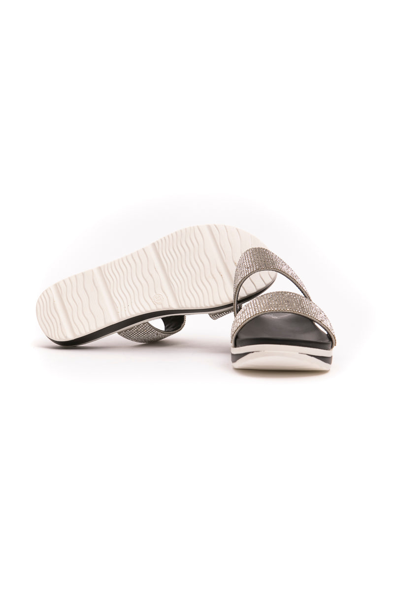Silver Polyurethane Sandal
