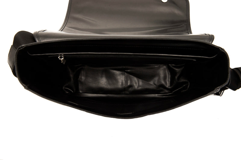 Black Leather Messenger Bag